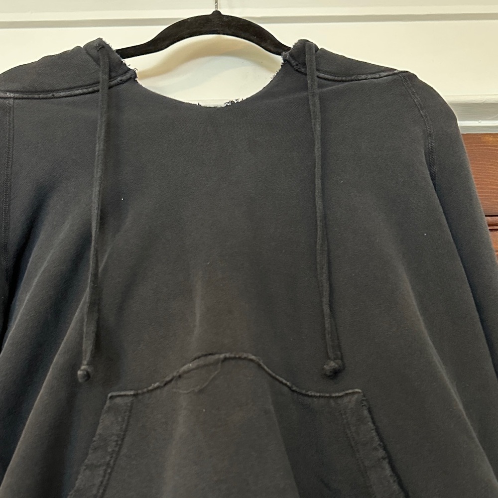 Nili Lotan Black Distressed Hooded Sweatshirt - Picture 6 of 7